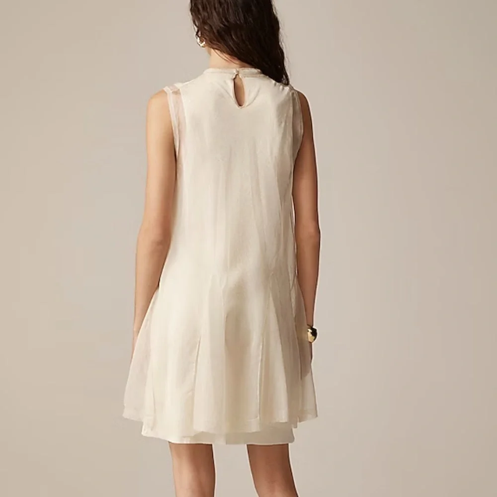 NWT! J. Crew Collection Shiny layered slip sweater-dress - Cream Sleeveless